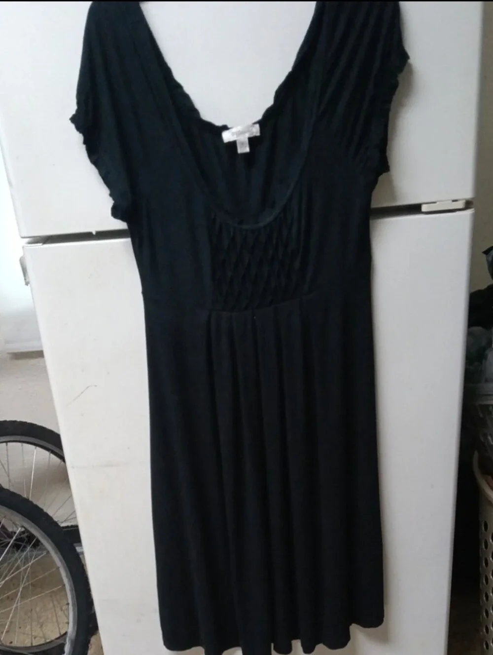 dressbarn Black Scoop-Neck Midi Dress